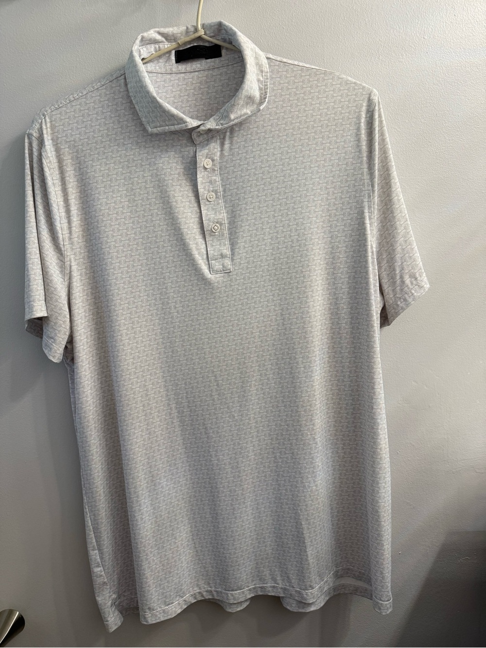 G/FORE Light Gray Textured Polo Shirt